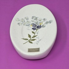 Croscill Tranquility Oval Ceramic Soap Dish With Floral Design Made In China