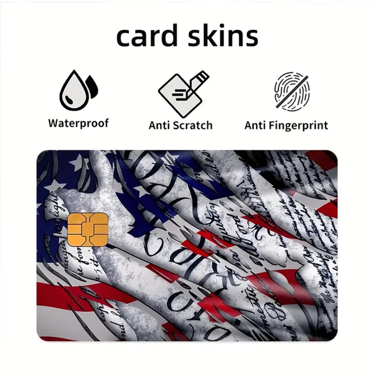 USA US Flag America WE THE PEOPLE Credit Debit Card Skin Sticker Set 2PCS