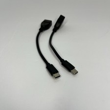 2 Pack Black USB Type-C to USB Type-A Male To Female Adapter Cable Charger
