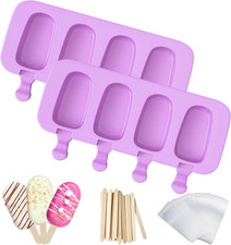 Silicone Popsicle Molds, 2 Pack Cake Pop Molds Popsicles Maker Set