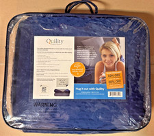 QUILITY WEIGHTED BLANKET SOFT COVER - BLUE/GREY 12 LB 48 X 72 SENSORY RELIEF