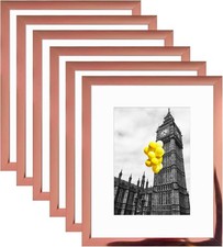 BSRHOME 8x10 Rose Gold Picture Frame Set of 6 with Plexiglass - Wall or Tabletop