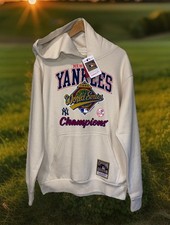 Mitchell  Ness Sweatshirt Hoodie Men M Ivory Yankees Cooperstown