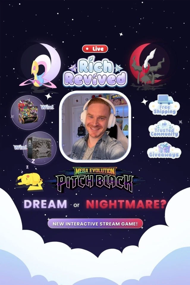 Pokémon TCG: ✨NEW✨ Pitch Black ☁️Dream☁️ or 😱Nightmare😱 Game & Giveaway🎁