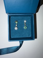 Gemondo Emerald Pearl and Topaz mismatched earrings