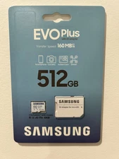 SAMSUNG EVO Select microSDMemory Card + Adapter, 512GB microSDXC, Up-to 160 MB/s