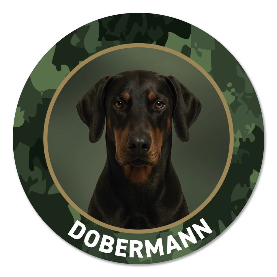 Dobermann Autoaufkleber, Zaunschild Warnschild Hunde "Hier wache ich" Premium - Bild 3 von 4