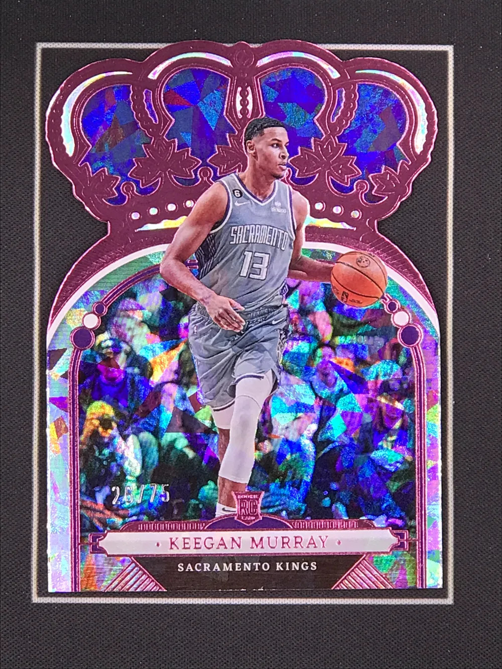 Keegan Murray 2022-23 Panini Crown Royale Crystal Pink 26/75 #32 -CUP