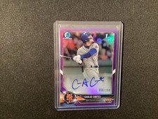 2018 Bowman Chrome Draft Carlos Cortes Purple 1st Auto Autograph 159/250