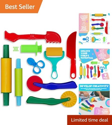 Durable 9-Piece Play Dough Tool Set - Inspire Imagination and Learning for Kids