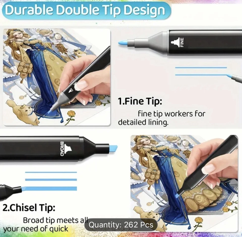 262 Color Dual Tip Alcohol Markers NEW Fall Bargain Shipping Included - Image 3 of 3