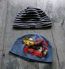2er-Set Jungen M&uuml;tzen/Beanies gestreift & Cars Lightning McQueen 50-52 cm
