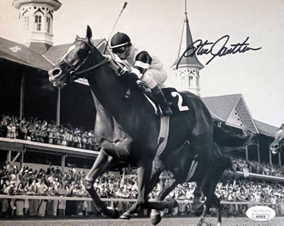 Steve Cauthen signed Kentucky Derby 8x10 Photo- JSA (TRIPLE CROWN)