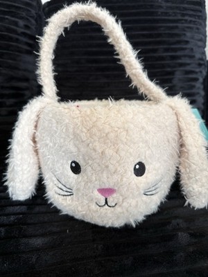 Plush Bunny Basket, White, 8.5'' x 6.25'', Easter by Way To Celebrate