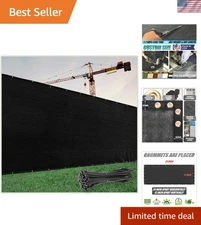 6' x 50' Black Privacy Fence Screen - Commercial Grade UV Resistant Tarp