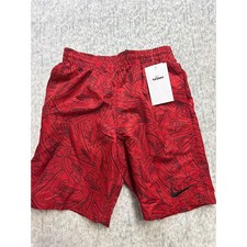 Nike Swim Boys Red Sneaker Graphic Print Board Shorts Trunks NESSE796 Size M