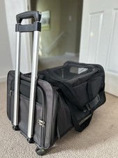 Double Compartment Pet Rolling Carrier with Wheels 2 Pet Ventilated Pet Carrier