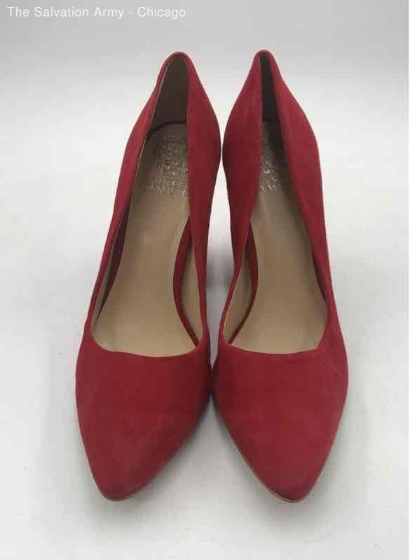 Vince Camuto Womens Red Classic Pointed Toe Slip-On Block Pump Heels Size 10