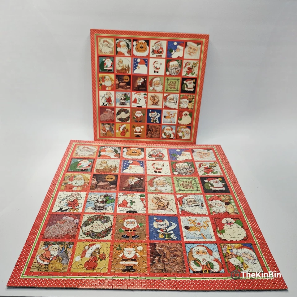 Vintage Springbok Santa's Many Faces 500+ Piece Christmas Jigsaw Puzzle COMPLETE - Image 2 of 4