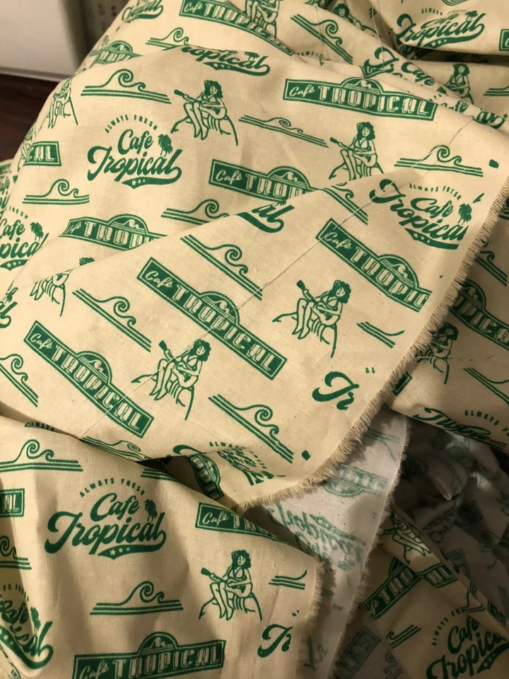 Cafe Tropical Cotton Fabric   5Yard 24 Inch Wide New - Image 2 of 4