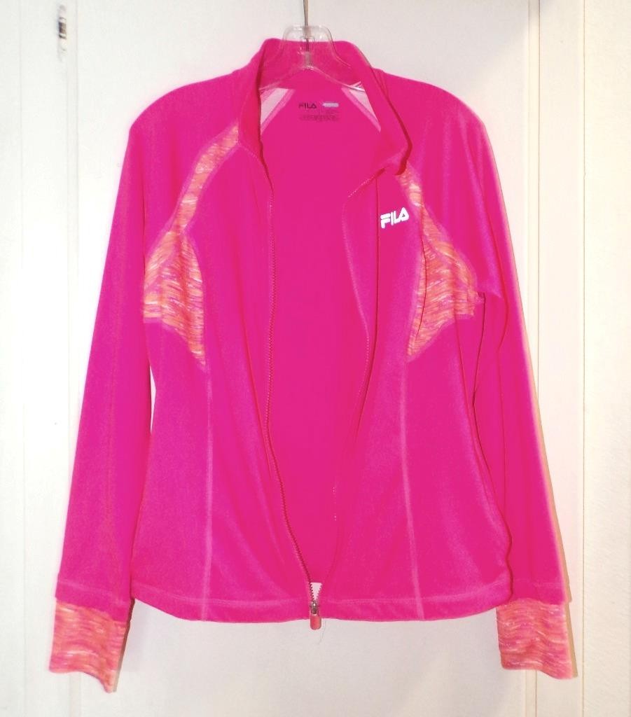 GIACCA SPORTIVA FILA SPORT ZIP DAVANTI ROSA CALDO Taglia L