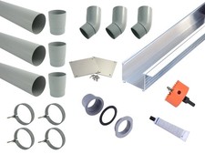 Kastenrinne inkl. Fallrohr Komplettset DN 75 PVC grau anthrazit wei&szlig;