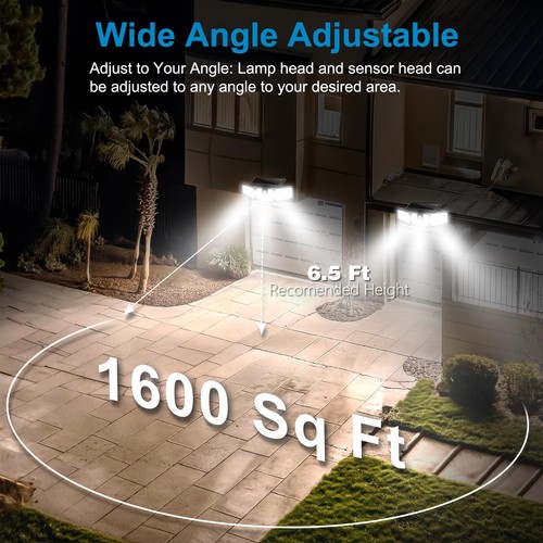 Solar Lights Outdoor, 2 Pack LED High Brightness Cordless Solar Motion Sensor... - Picture 3 of 7