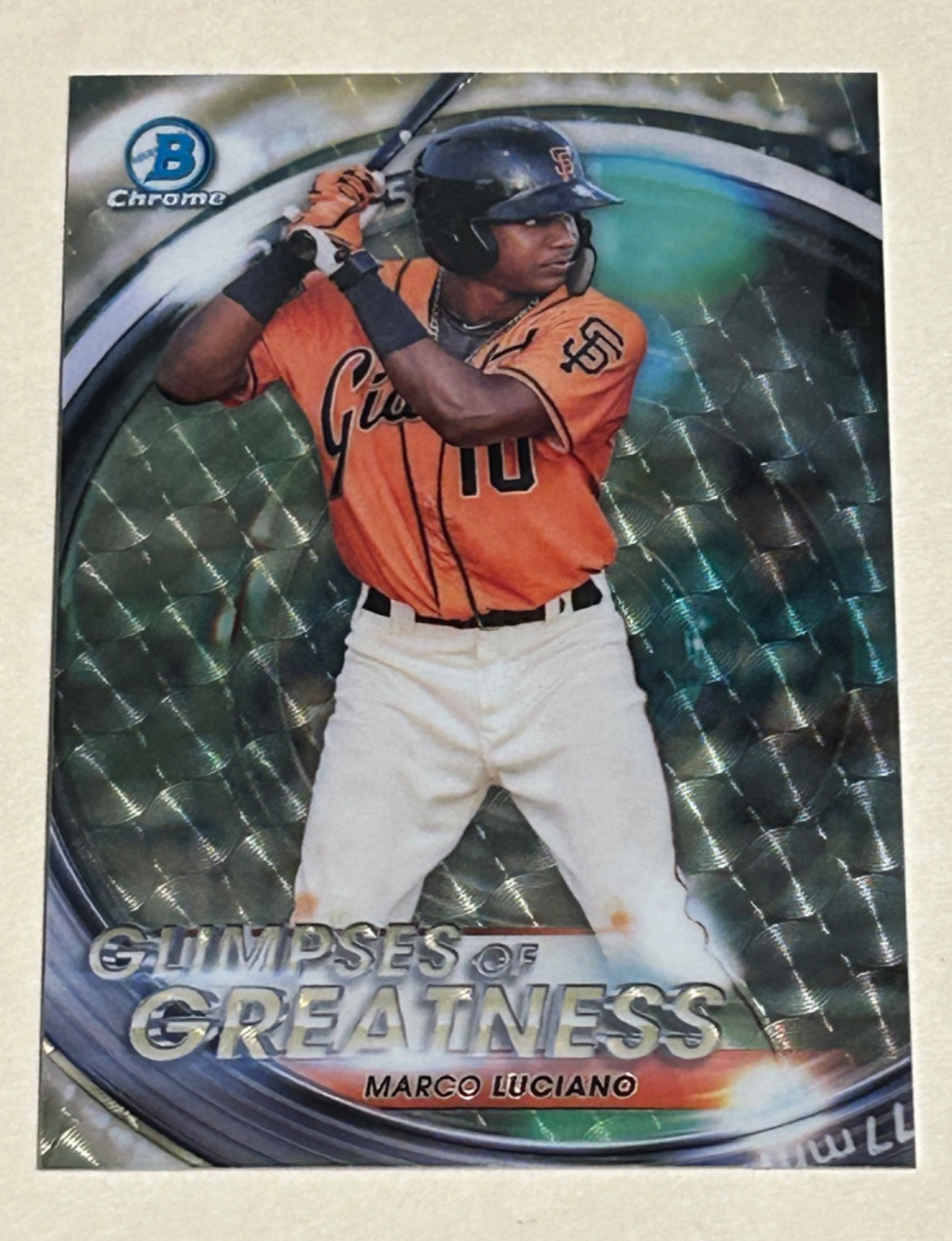 #1/1 MARCO LUCIANO 2020 BOWMAN CHROME GLIMPSES OF GREATNESS SUPERFRACTOR 1/1 SSP