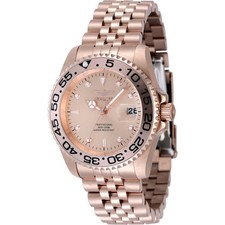 Invicta Women's Watch Pro Diver Quartz Rose Gold Tone Dial Steel Bracelet 48386