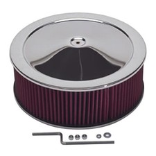 Summit Racing Chrome Air Cleaner With Reusable Filter 14 Dia Round 239452