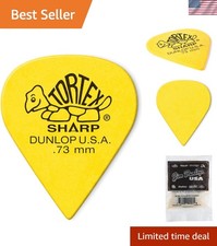 Dunlop Tortex Sharp .73mm Yellow Guitar Picks - 72 Pack for Superior Grip