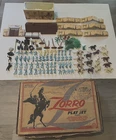 Vintage Disney MARX ZORRO TV Show Play Set 1950's W/ Box Extra Soldiers Horses!