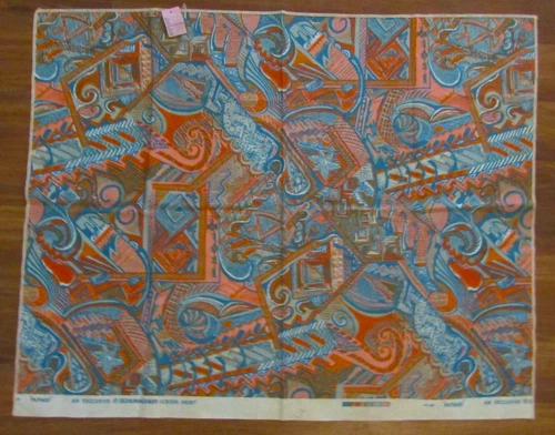 Schumacher Screen Print Fabric Panel Collection "Papago" 34" X 27" Polynesian