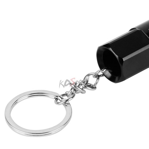 Black JDM Racing Acorn Wheel Rim Lug Nut Keychain Keyring Steel Key Chain Ring - Picture 3 of 5