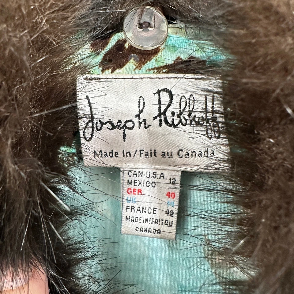 Joseph Ribkoff Aqua леопард печать куртка меховой воротник блестки размер 12 Канада - Изображение 4 из 4