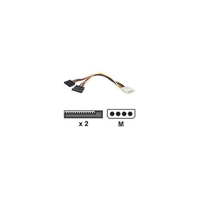 Startech IT PYO2LP4SATA 12in LP4 to 2 SATA Power Y Splitter Cable