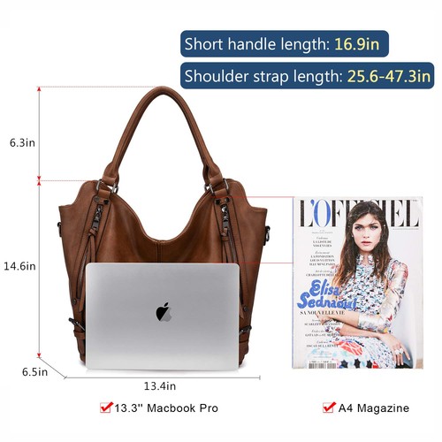 Concealed Carry Hobo Purse for Women Faux Leather Crossbody Shoulder Bags Lar... - Picture 4 of 6