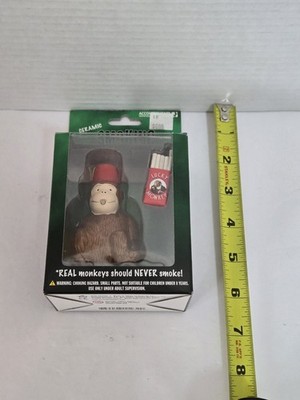 Vintage Ceramic Smoking Monkey Smoker Figurine w/ Cigarettes & Box