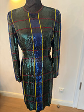 Escada Couture Etuikleid Pailletten Karo mehr...
