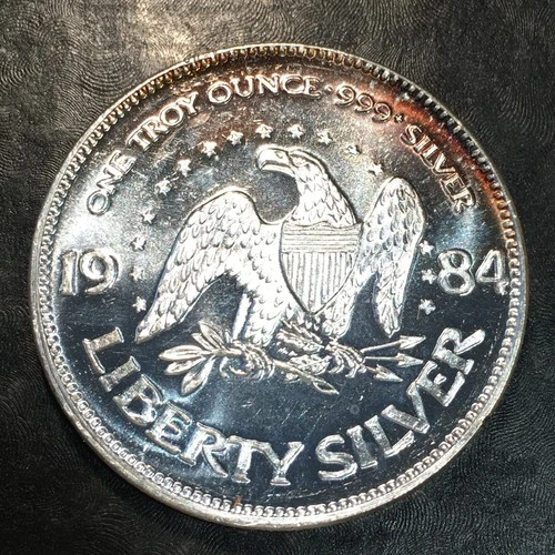 1oz Silver Bullion ORIGINAL 1984 A-MARK EAGLE & BELL style WE COMBINE SHIP #R898