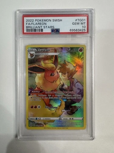 PSA 10 Gem Mint  Flareon Brilliant Stars TG01 - 2022 SWSH Pokémon TCG