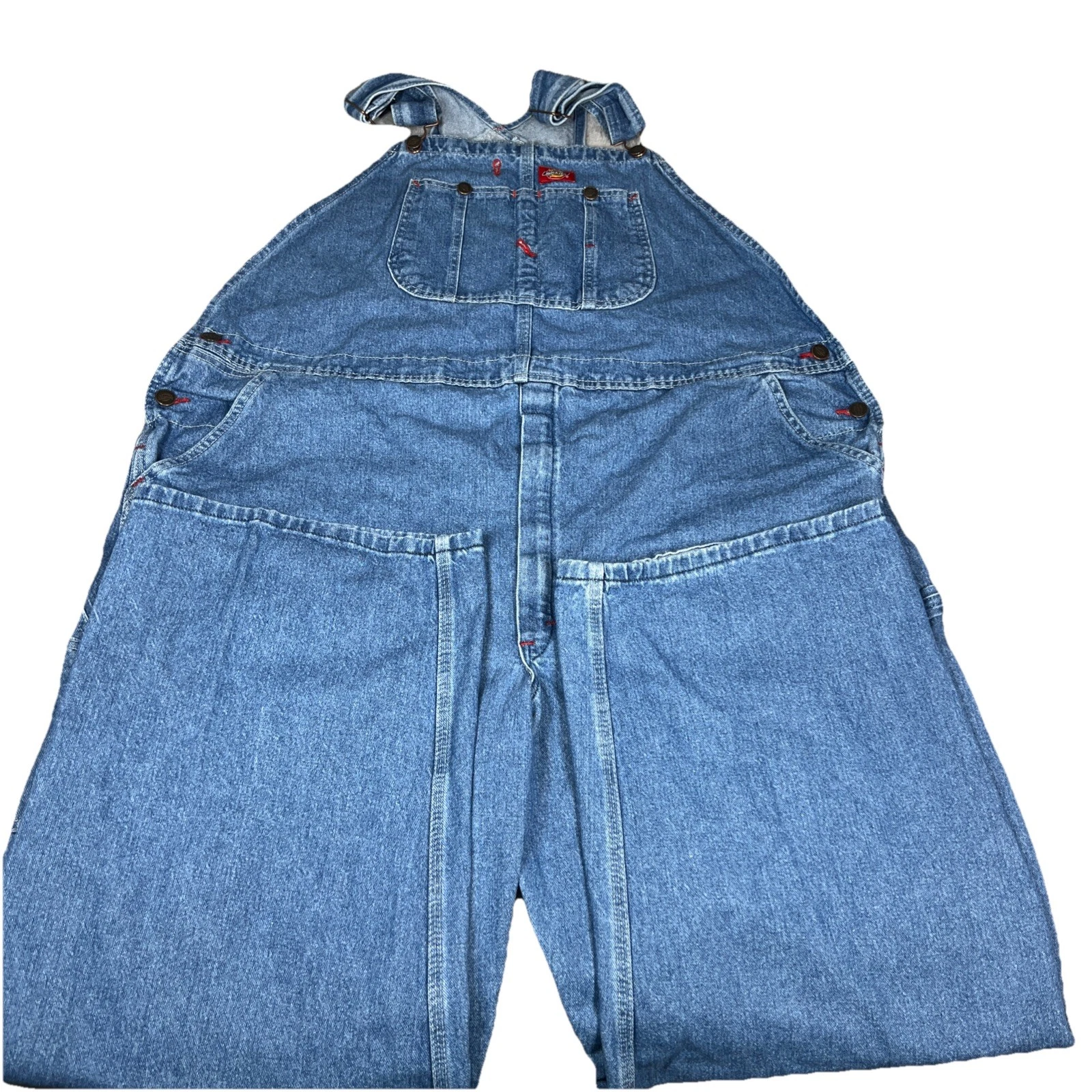 Dickies Overalls Men 46x30 Blue Denim Jean Carpenter Bibs Pants Western Workwear