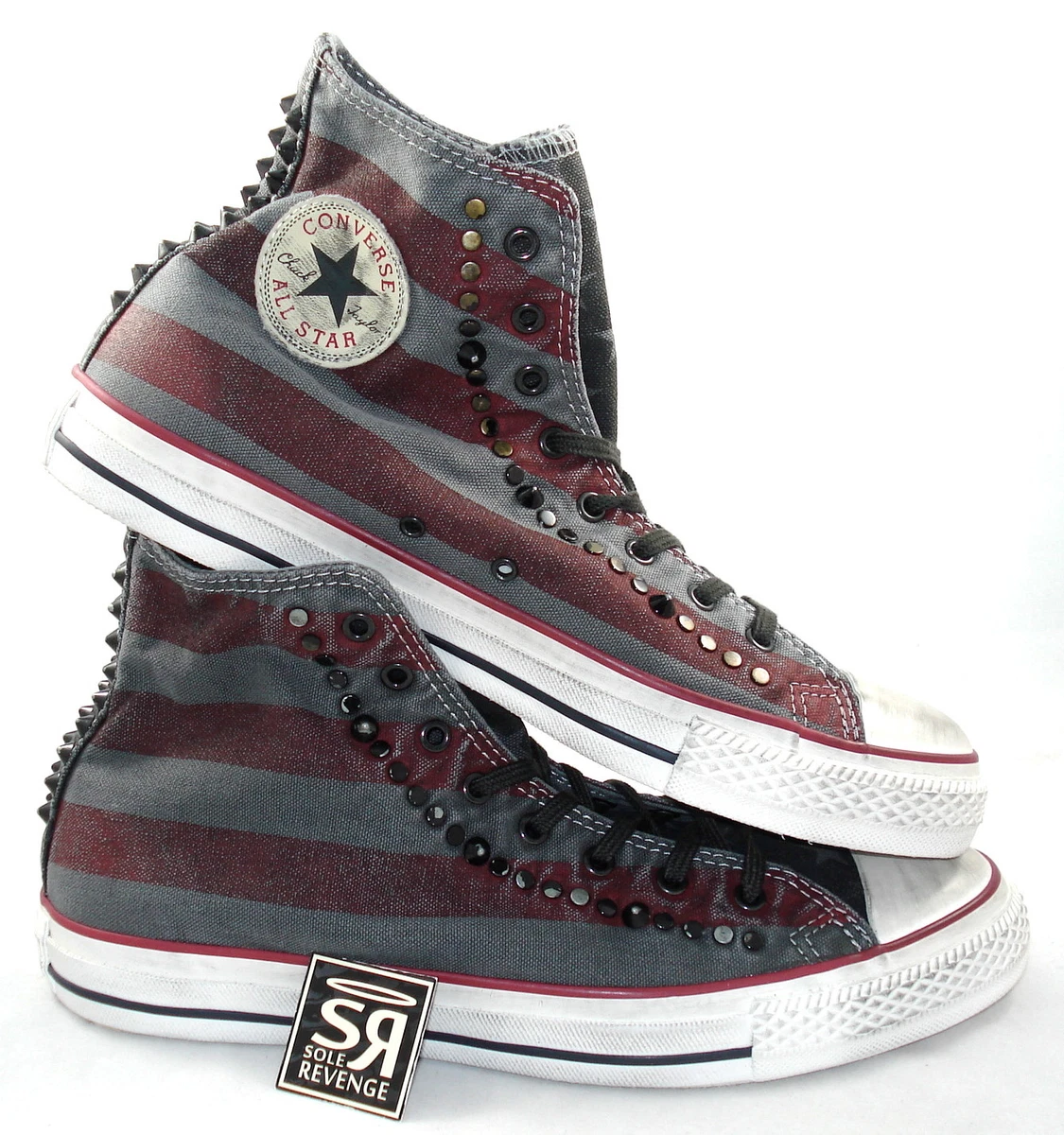 brændt skarp Demokratisk parti Men&#039;s Converse Chuck Taylor All Star Washed Canvas USA Studded Flag  136717C | eBay