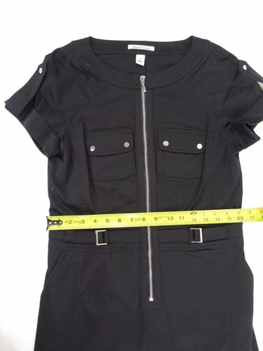 Kenneth Cole New York Black Dress size 4 Short Sleeve Zip Front - Picture 8 of 11