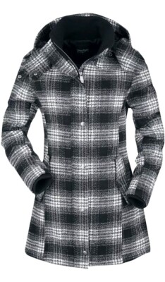 ''Checkered Short Coat'' Kurzmantel schwarz/grau von Black Premium by EMP Gr. 2XL