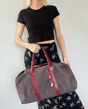 Sac de voyage/week-end toile canevas et cuir YVES SAINT LAURENT Vintage 70/80