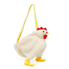 Women Faux Fur Shoulder Tote Bag Cartoon Chicken Plush bag Ladies cute Handbag