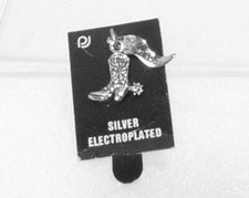 Cowboy Boot with Spur Charm Booth Hill Dodge City Silver ElectroplateD -Vintage 