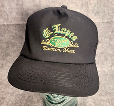 Vintage G. Lopes Construction Inc Black Trucker Hat Taunton Mass. USA Made YA