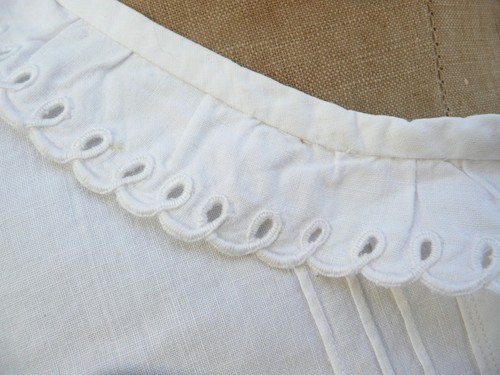 chemisier ancien en coton blanc , boutons nacre ,époque 1900 - Imagen 3 de 8
